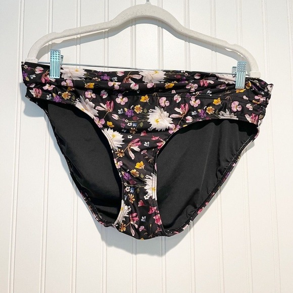 La Vie En Rose Aqua Black Floral Tankini Swimsuit Size Large - Picture 8 of 11